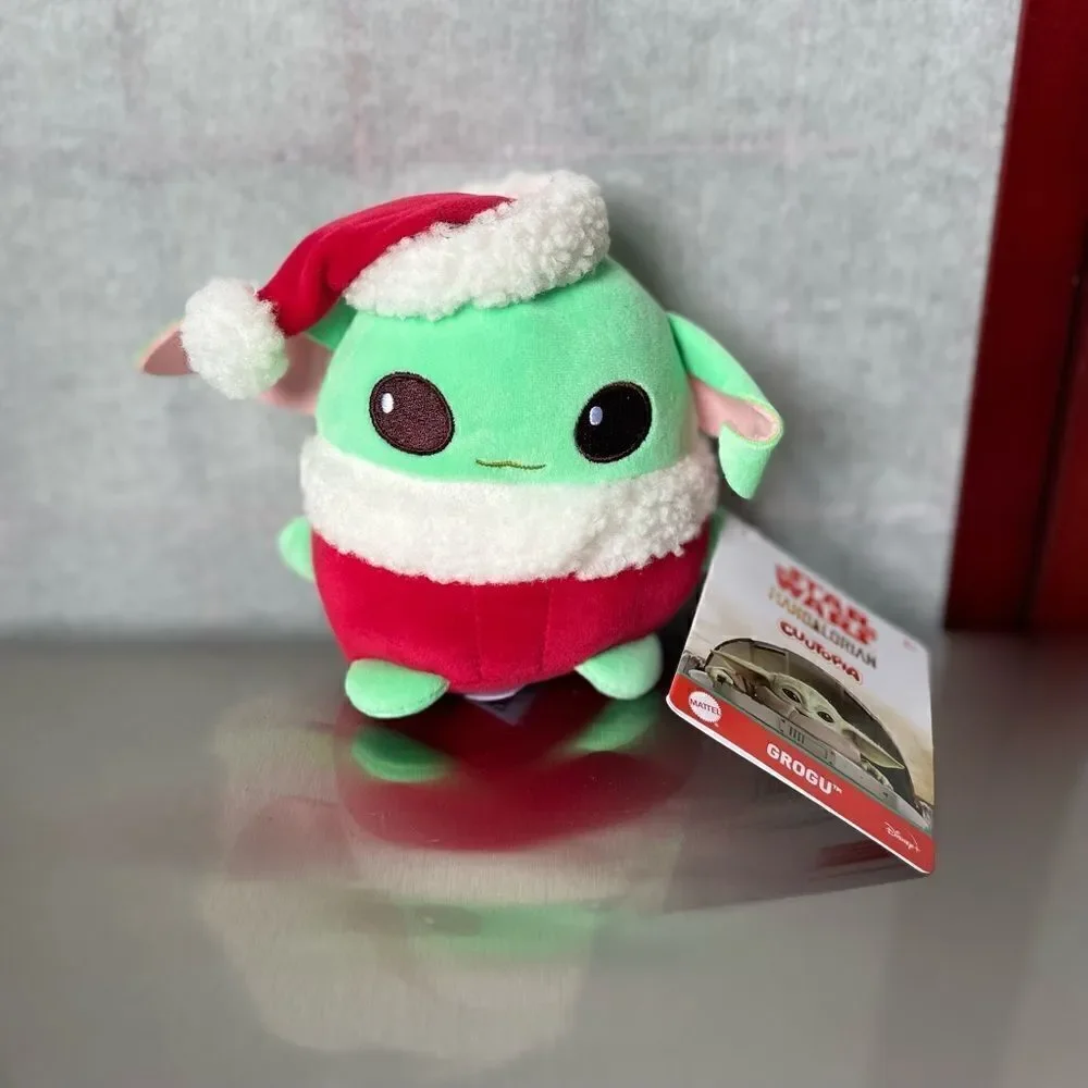 Mattel Star Wars Mandalorian Grogu *NEW* Plush Christmas Themed Toy (5 in)